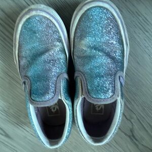 Vans Glittery Blue Kids Sneakers
